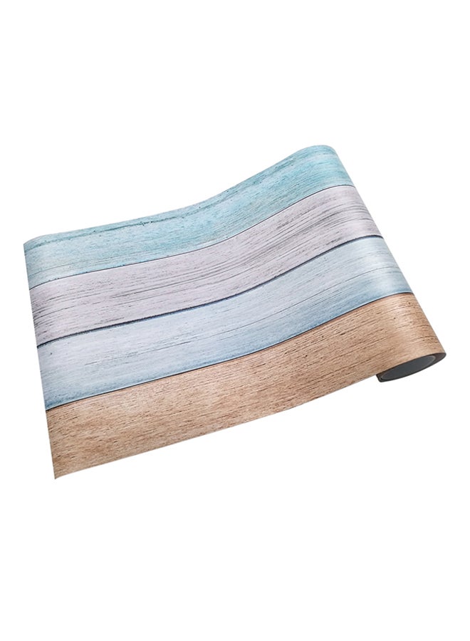 ANSELF Waterproof Self-Adhesive Multi-Purpose Wood Grain Wallpaper Blue/Grey/Brown 40centimeter - Image 1