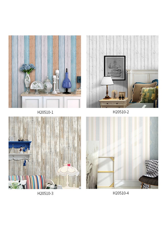 ANSELF Waterproof Self-Adhesive Multi-Purpose Wood Grain Wallpaper Blue/Grey/Brown 40centimeter - Image 4