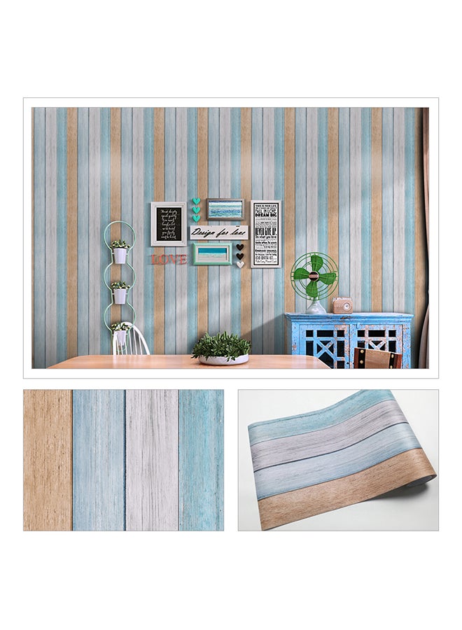 ANSELF Waterproof Self-Adhesive Multi-Purpose Wood Grain Wallpaper Blue/Grey/Brown 40centimeter - Image 5