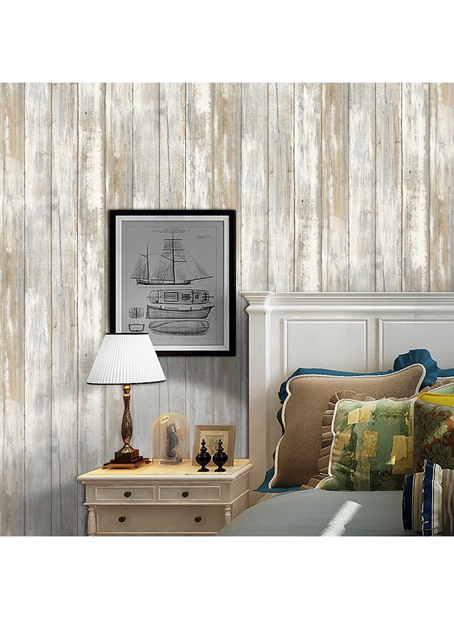 ANSELF - Waterproof Self-Adhesive Multi-Purpose Vintage Wood Grain Wallpaper Brown 320x40cm - Image 1