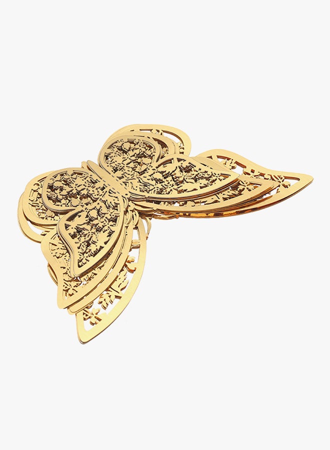 Generic 12-Piece Hollow-Out 3D Butterfly Wall Decal With Glue Gold  - Image 2