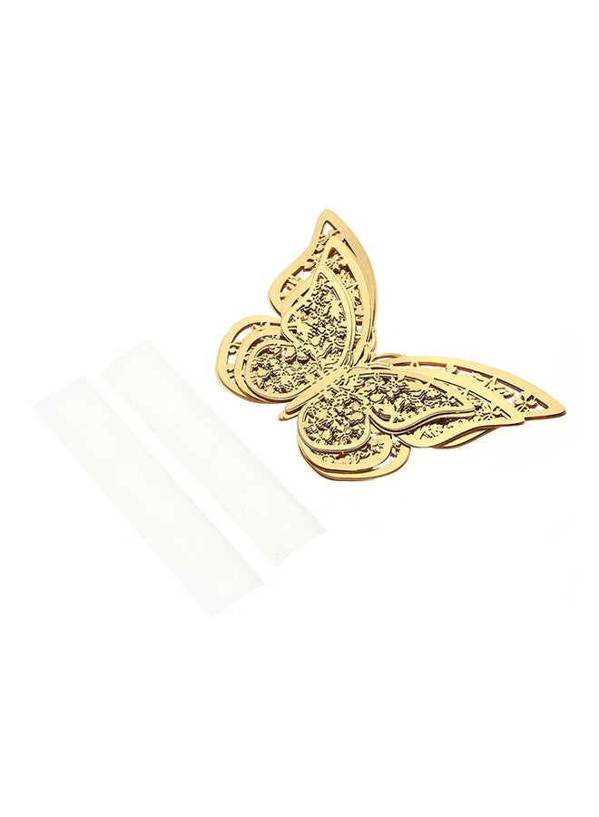 Generic 12-Piece Hollow-Out 3D Butterfly Wall Decal With Glue Gold  - Image 5