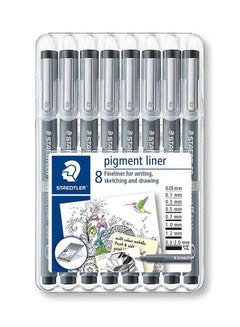 STAEDTLER 8-Piece Pigment Liner Pens Grey  - Image 1