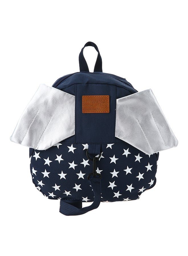 Star Printed Pattern Canvas Backpack Blue/White - Image 1