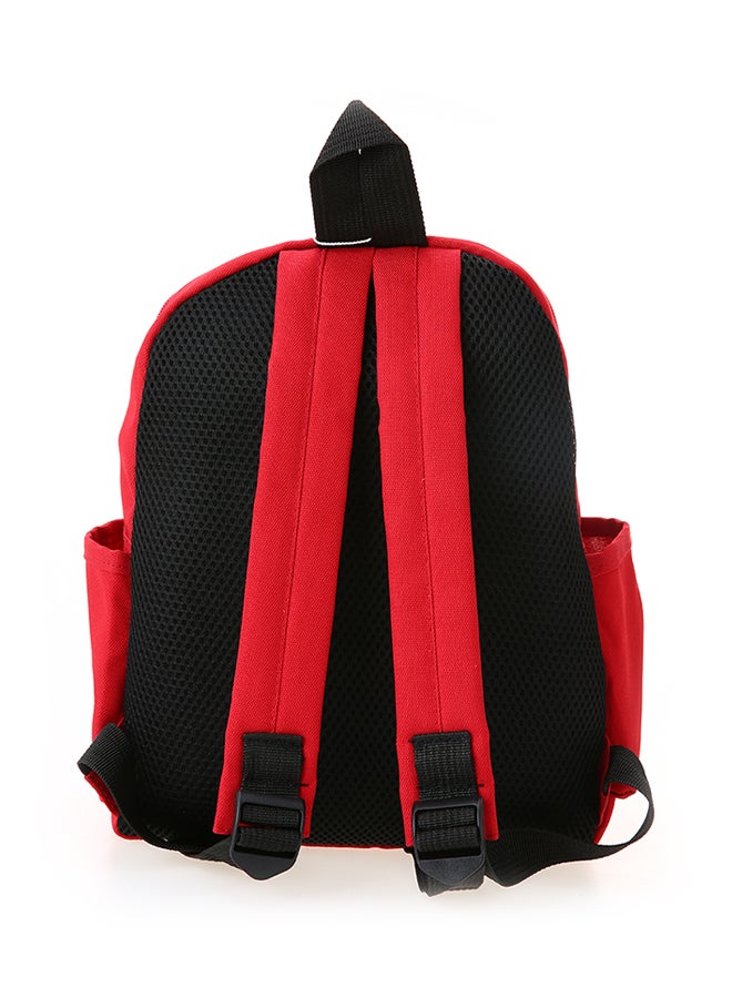 Star Printed Design Canvas Backpack Red/White - Image 2