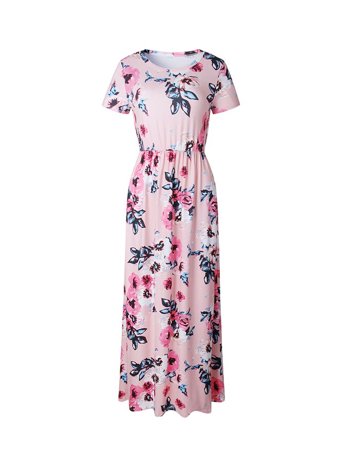 Y&D Floral Print Round Neck Maxi Dress Multicolour  - Image 1