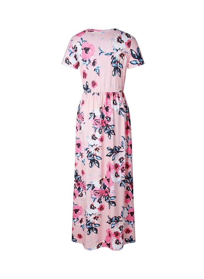 Y&D Floral Print Round Neck Maxi Dress Multicolour  - Image 2