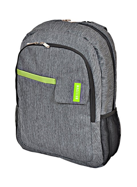 Zipper Closure Polyester Backpack Grey