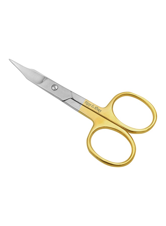Tips & Toes Nail And Cuticle Curved Scissors Gold/Silver 
