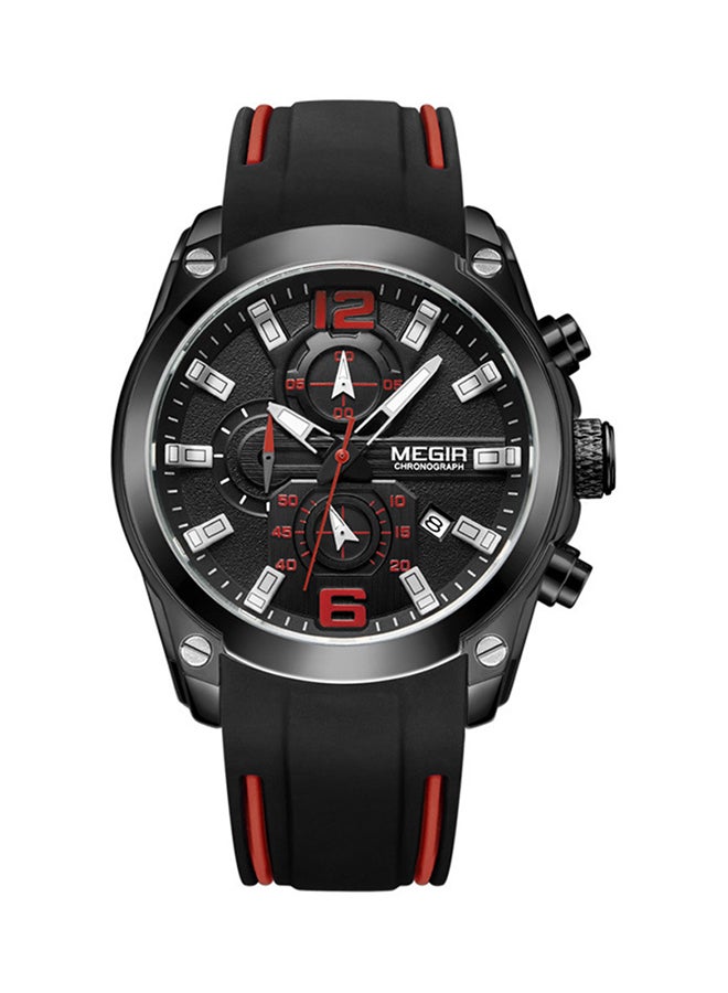 MEGIR Men's Water Resistant Silicone Chronograph Watch 2063-B