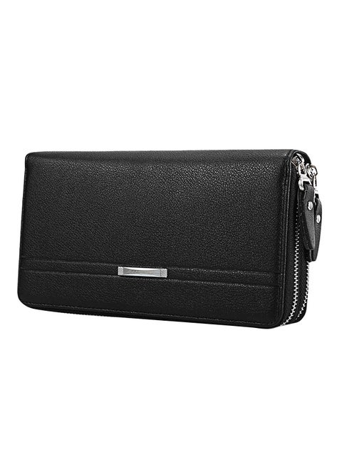 Zipper Closure Wallet Black