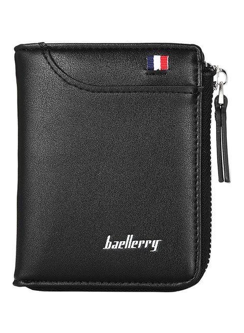 Zipper Closure Wallet Black