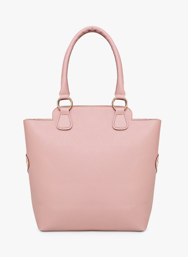 FASHION - Zipper Closure Shoulder Bag Set Pink - Image 1