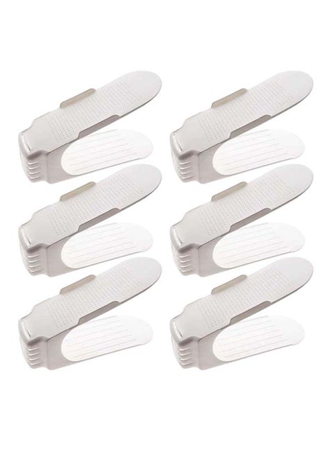 6-Piece Shoe Organizer Set White 10x14x25cm