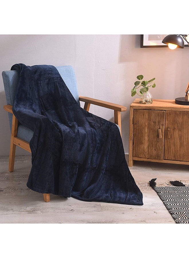 Fabienne Premium Quality Long Lasting Super Soft Easy Care Foldable Light Weight Washable Fluffier King Size Bed Blanket Microfiber Navy 220x200cm  - Image 3