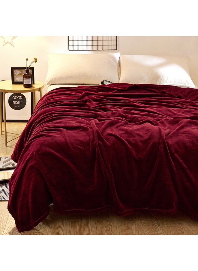 Fabienne Premium Quality Long Lasting Super Soft Easy Care Foldable Light Weight Washable Fluffier King Size Bed Blanket Microfiber Maroon 200x220cm  - Image 1