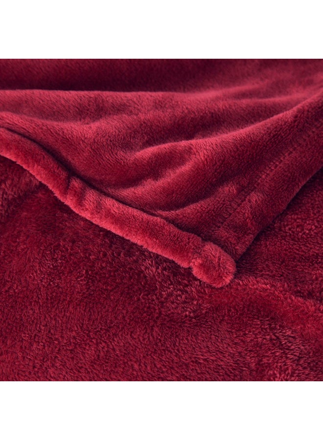 Fabienne Premium Quality Long Lasting Super Soft Easy Care Foldable Light Weight Washable Fluffier King Size Bed Blanket Microfiber Maroon 200x220cm  - Image 3
