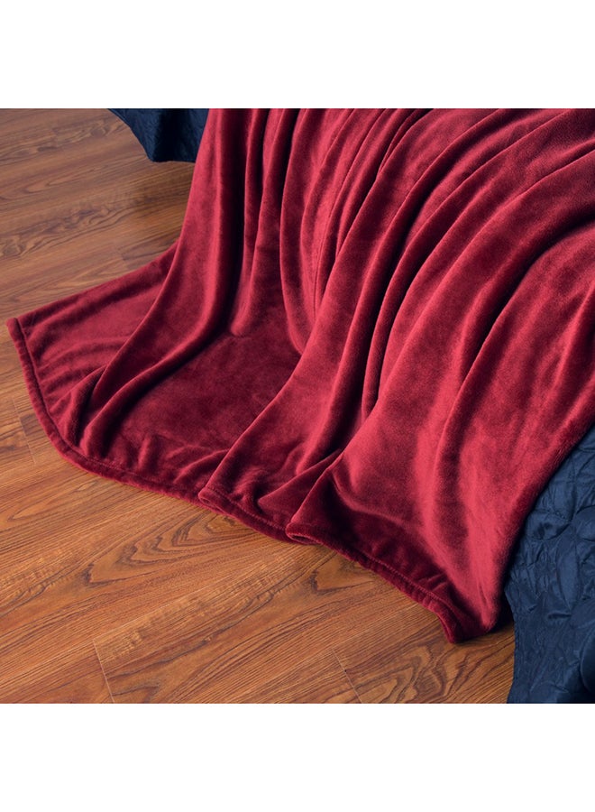 Fabienne Premium Quality Long Lasting Super Soft Easy Care Foldable Light Weight Washable Fluffier King Size Bed Blanket Microfiber Maroon 200x220cm  - Image 2