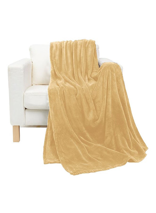 Fabienne - Silky Soft Flannel King Size Ultra Plush Light Weight Throw Blanket Microfiber Beige 200x220cm - Image 1