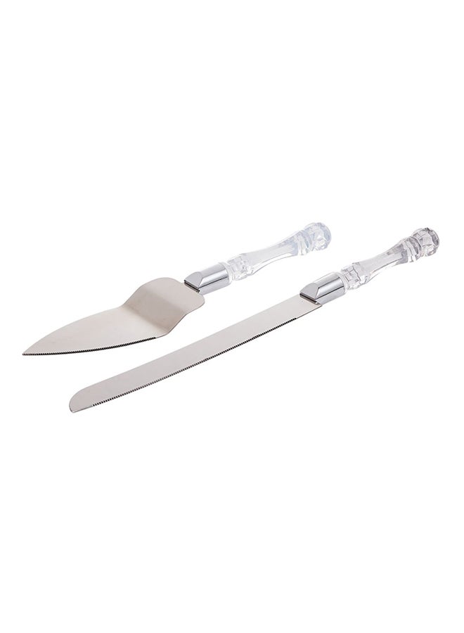 Liying Cake Knife With Acrylic Handle Set Silver 2x10x35cm  - Image 1