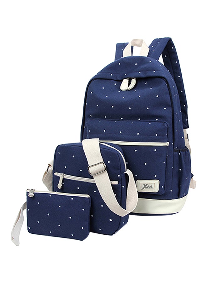 Generic 3 Piece Backpack Set Blue/White 