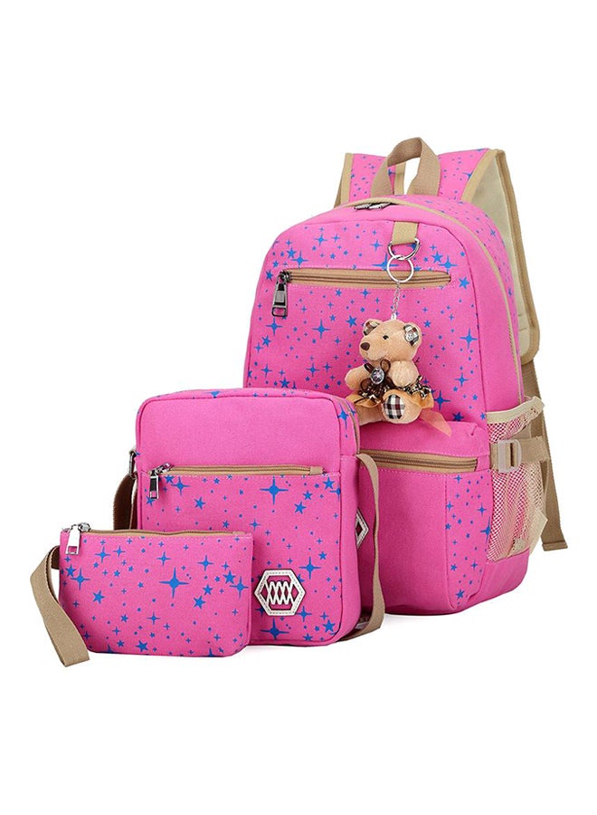 3 Piece Backpack Set Pink/Brown  - Image 1