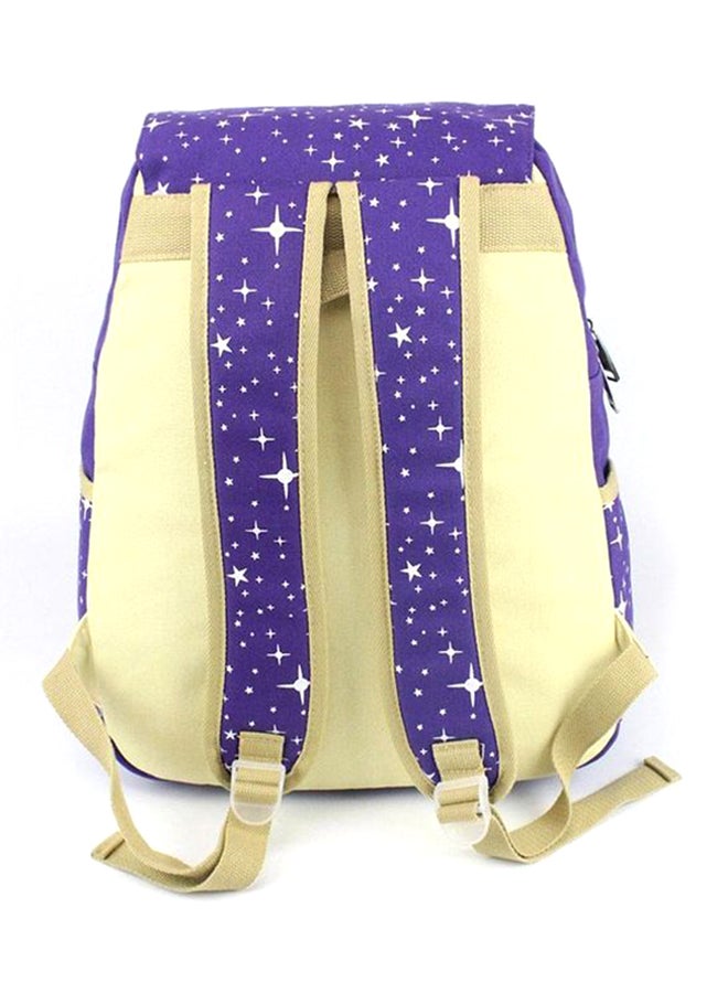 3 Piece Backpack Set Purple/Cream  - Image 3