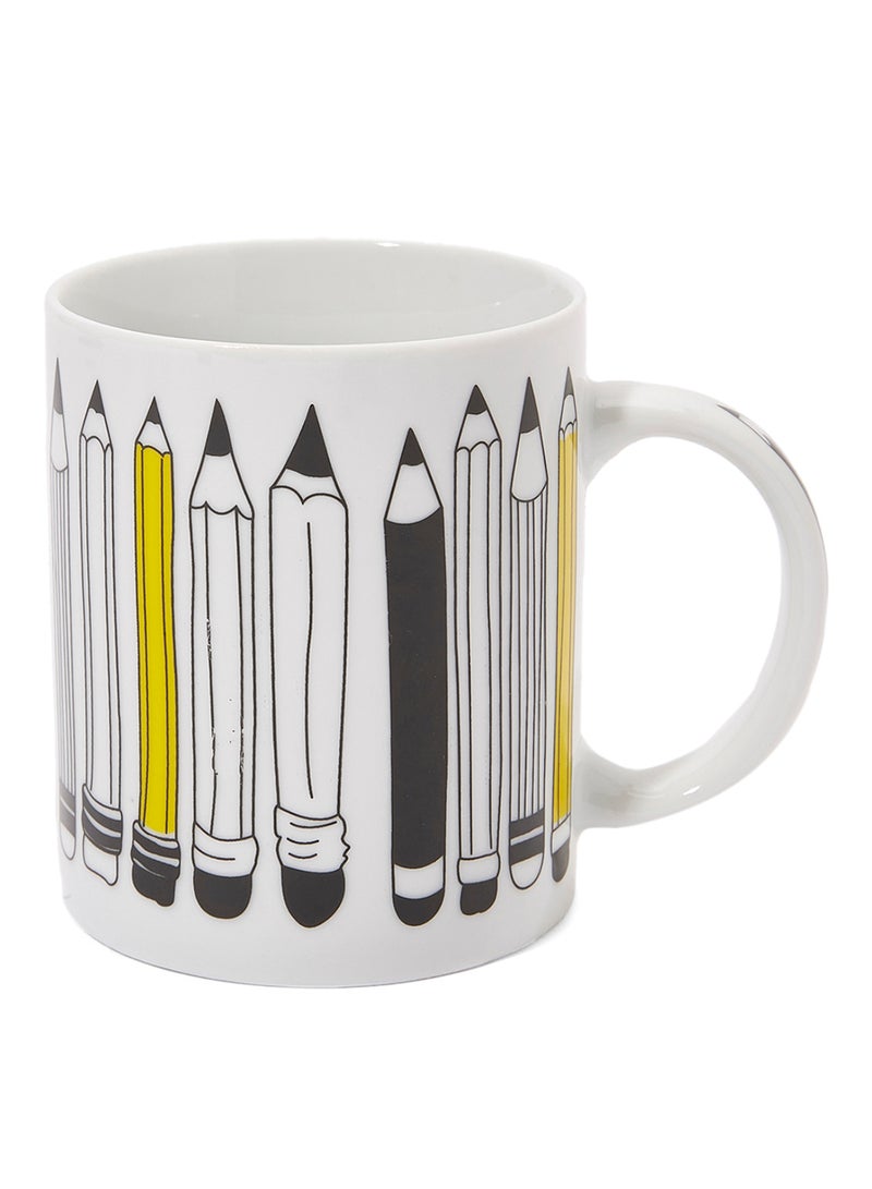 Home&Deco Pencil Design Mug White/Black Standard  - Image 1