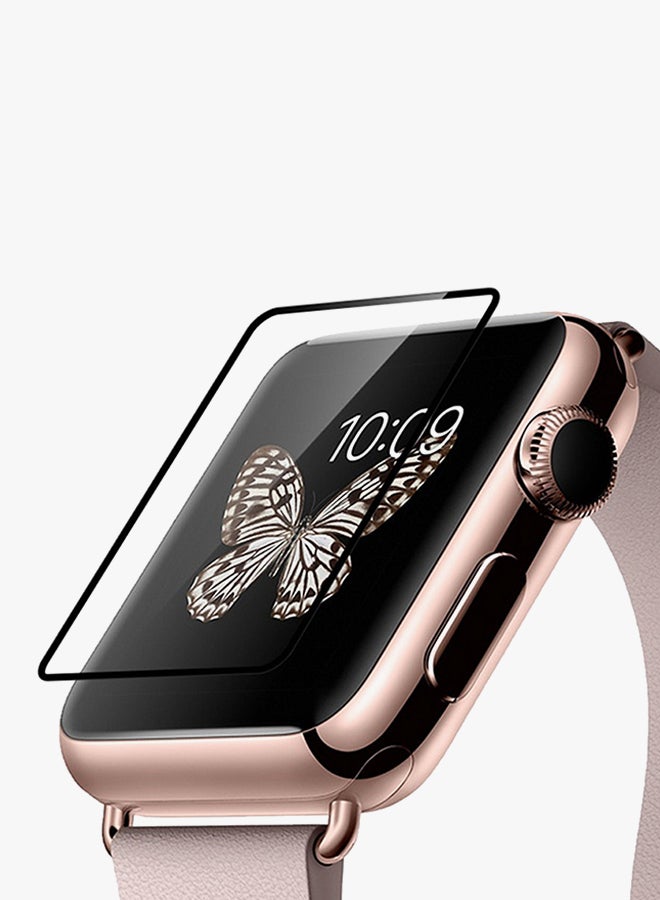 Voberry Tempered Glass Screen Protector For Apple Watch Series 1/2/3 42mm Black/Clear - Image 2