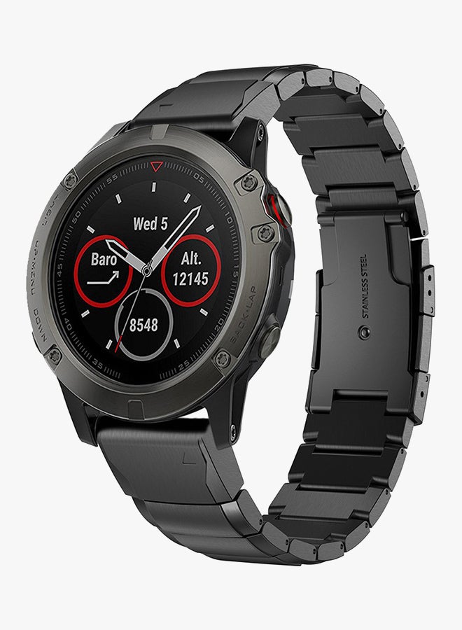 Voberry Stainless Steel Replacement Band For Garmin Fenix 5S Black - Image 3