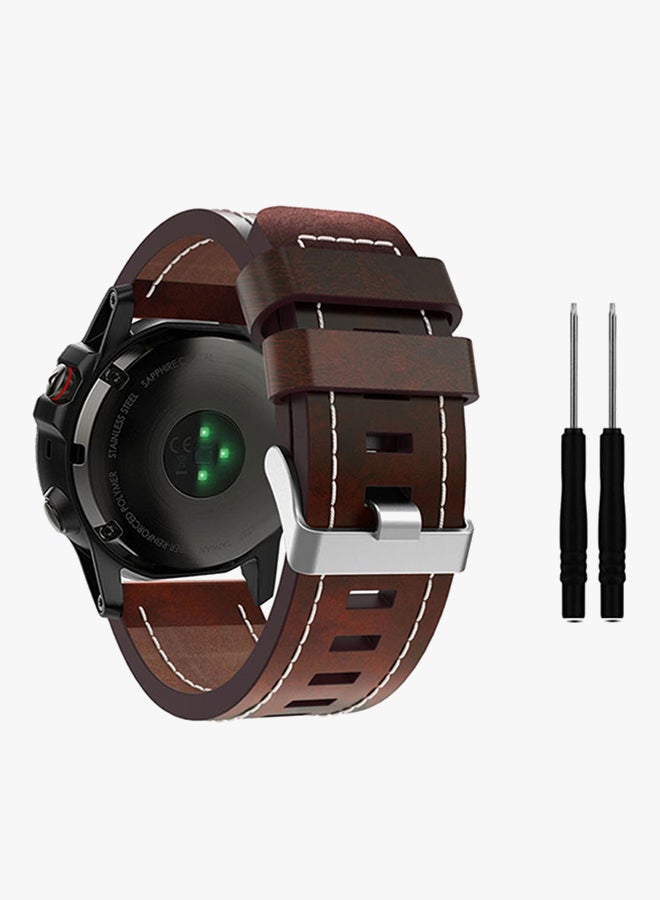 Voberry Replacement Band For Garmin Fenix 5x Brown - Image 2