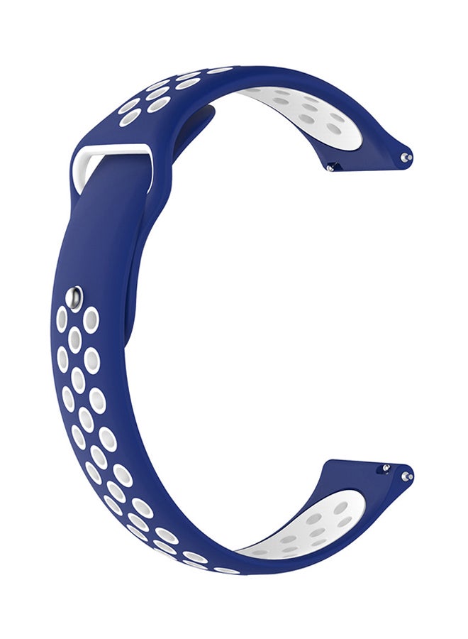Voberry Replacement Silica Gel Band For Samsung Gear S3 Frontier Blue/White - Image 1