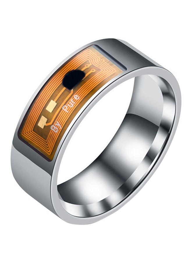 Voberry Multifunctional NFC Digital Ring (Size - 6) Silver/Gold  - Image 1