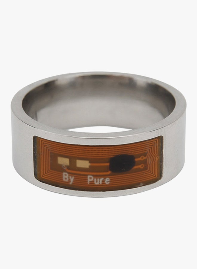Voberry Multifunctional NFC Digital Ring (Size - 6) Silver/Gold  - Image 2