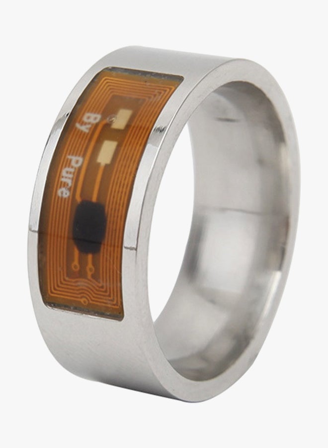 Voberry Multifunctional NFC Digital Ring (Size - 6) Silver/Gold  - Image 3