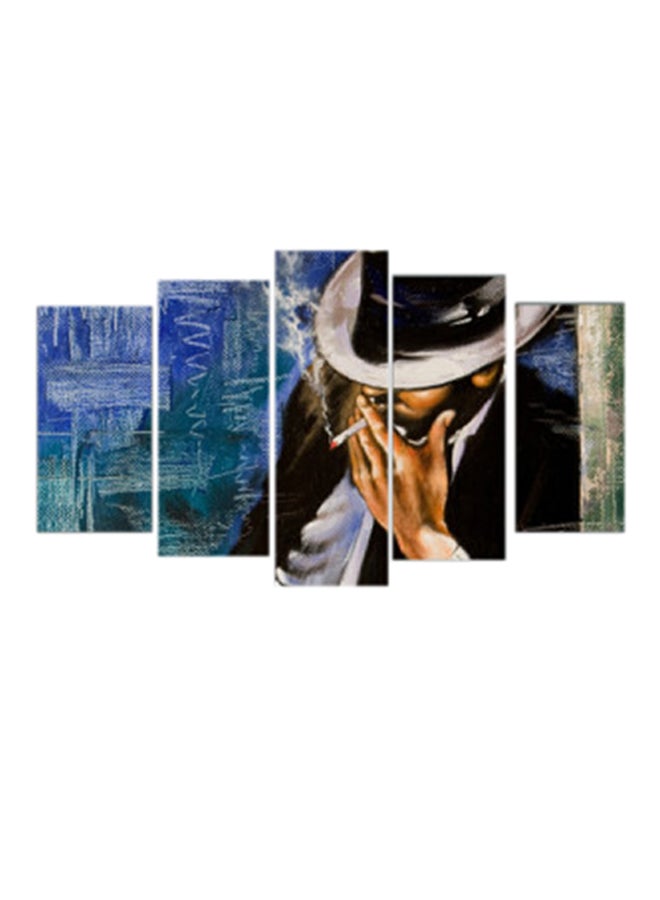 Atiq 5-Piece Indoor Wall Art Set Black/Blue/Brown 102x60centimeter 