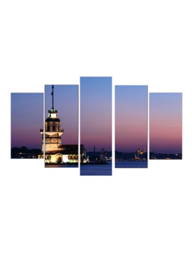 Atiq 5-Piece Indoor Wall Art Set Blue/Purple 102x60cm 