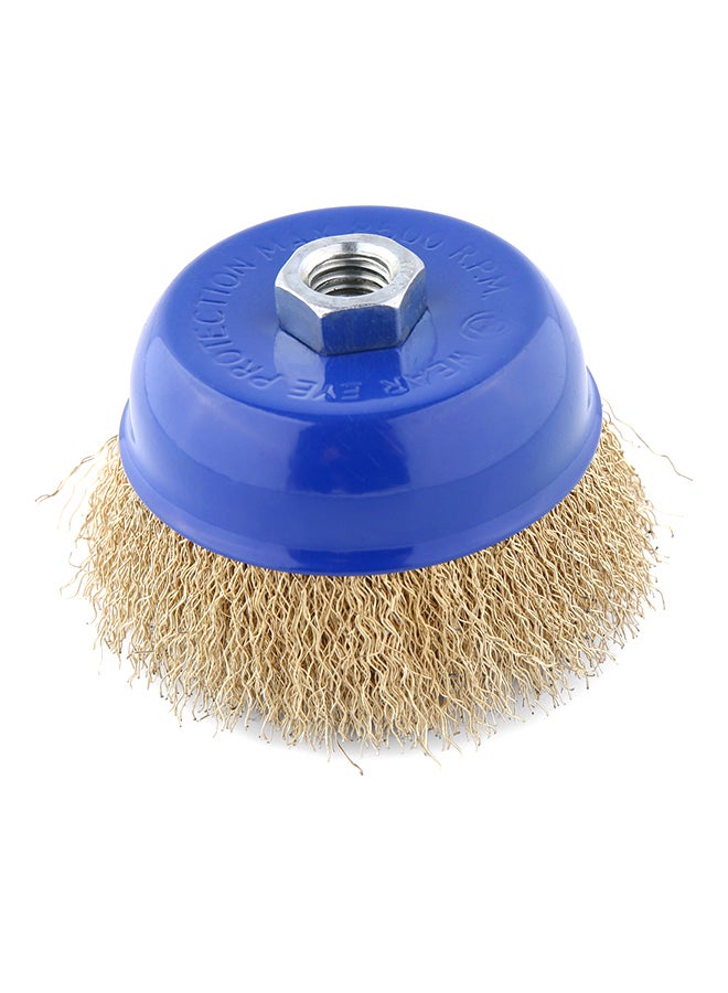 بي إم بي تولز فرشاة سلك مجعّد من النحاس على شكل كوب أزرق 4بوصة - Image 1