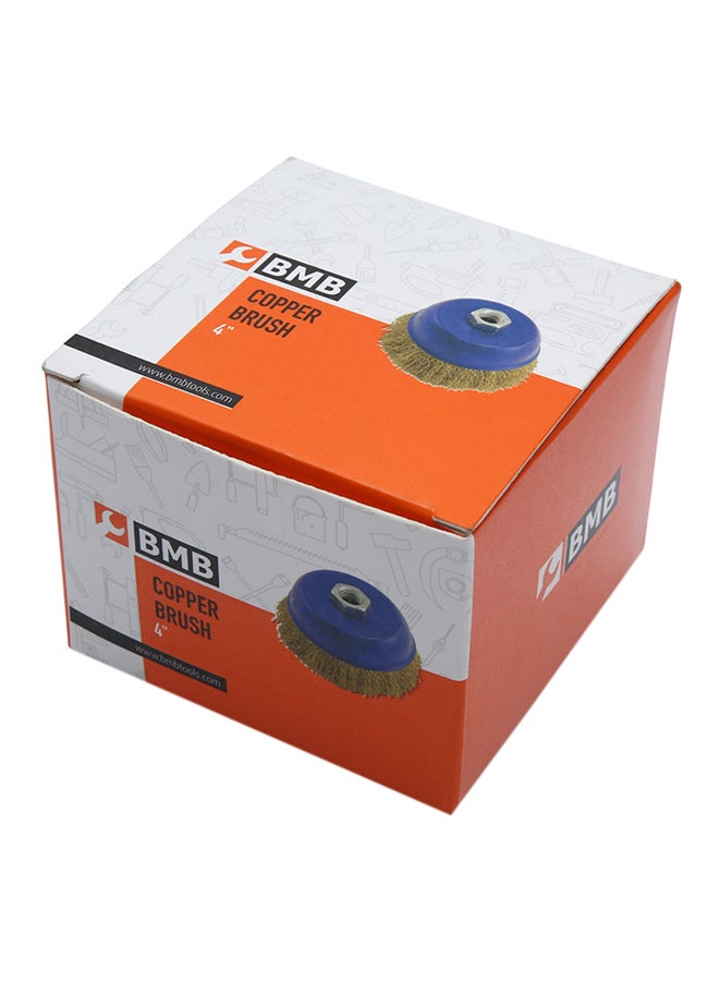 بي إم بي تولز فرشاة سلك مجعّد من النحاس على شكل كوب أزرق 4بوصة - Image 3