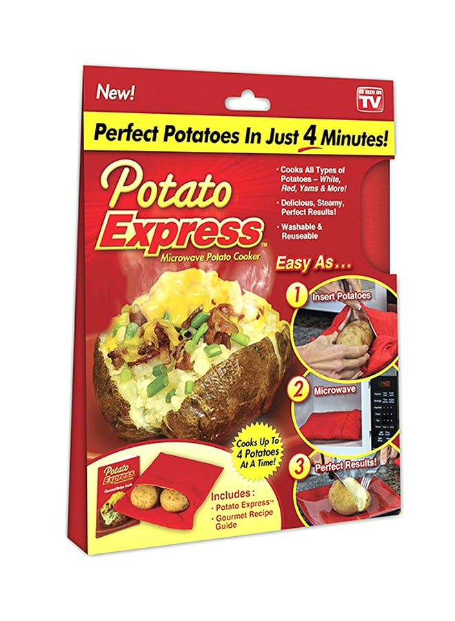 طباخ بطاطا سريع في الميكروويف أحمر - Image 2