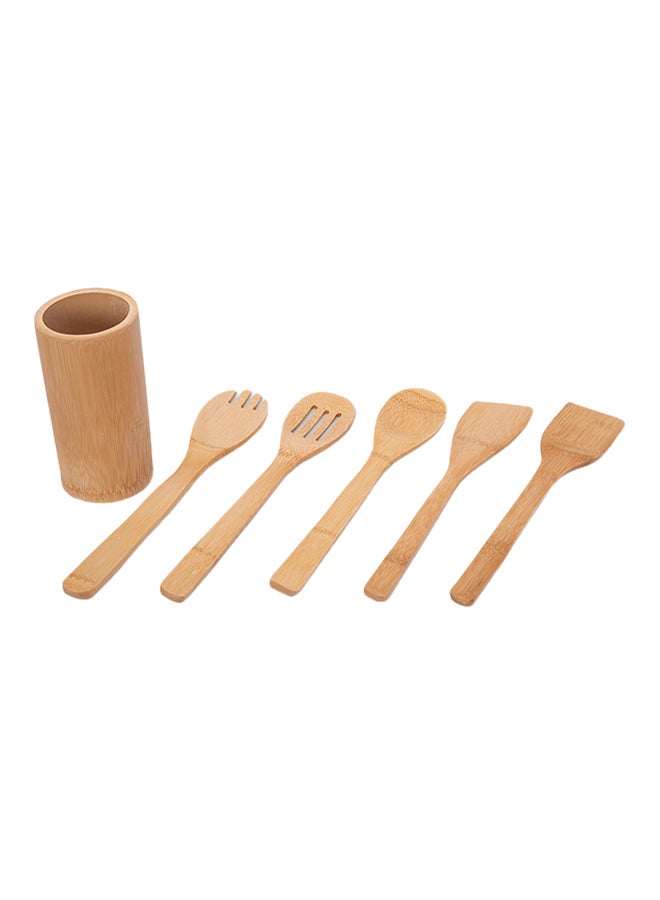 Bamboo 5-Piece Ladle Set Brown  - Image 1