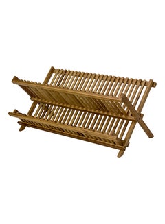 Bamboo Foldable Dish Rack Brown 50x33centimeter  - Image 2