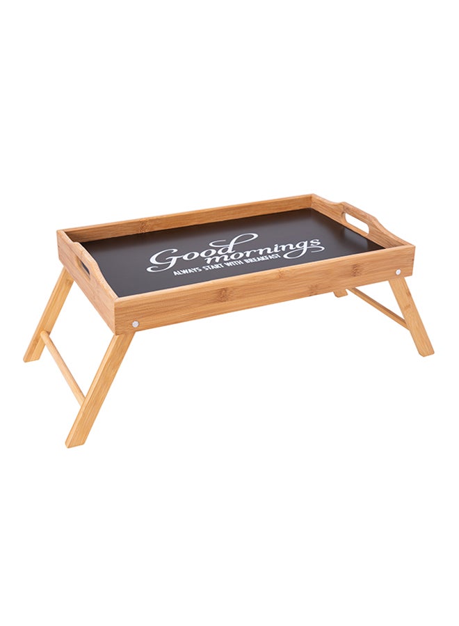 Bamboo Breakfast Tray With Legs Brown/Black - Image 1