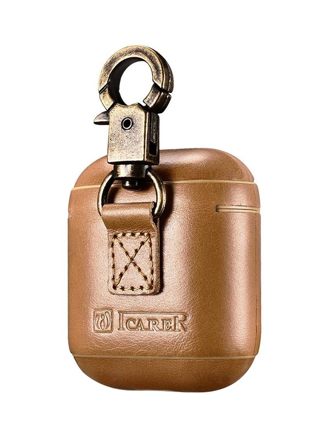 Icarer Protective Case Cover For Apple AirPods With Metal Hook Khaki - Image 2