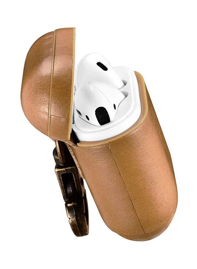 Icarer Protective Case Cover For Apple AirPods With Metal Hook Khaki - Image 3