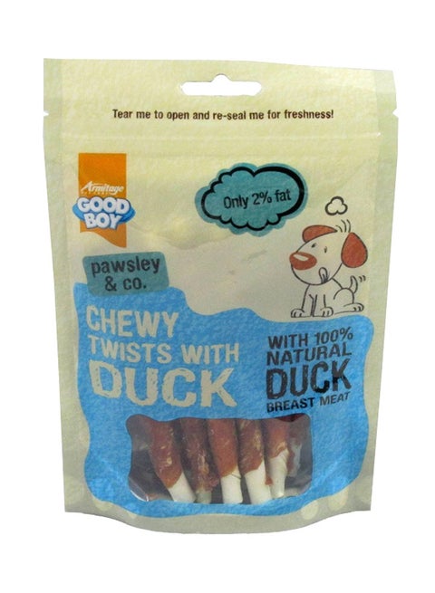 Chewy Twists With Duck White/Brown 90grams