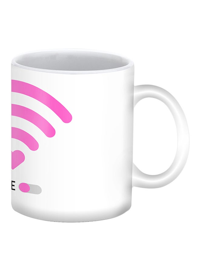 Stylizedd She's Single Printed Ceramic Mug White/Pink - Image 2