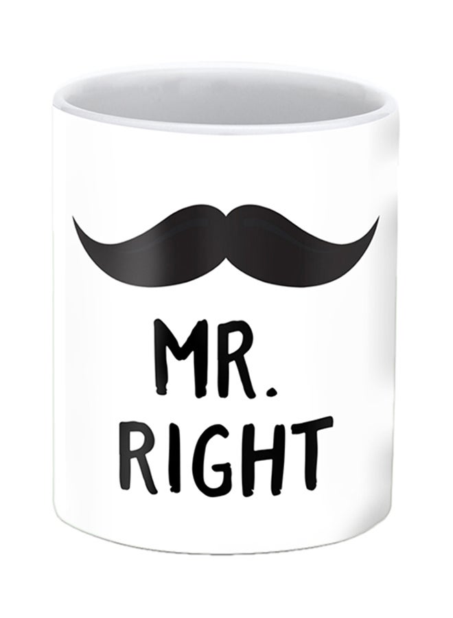 Stylizedd Mr. Right Printed Ceramic Mug White/Black - Image 1