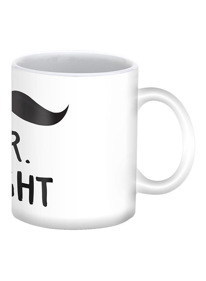 Stylizedd Mr. Right Printed Ceramic Mug White/Black - Image 2
