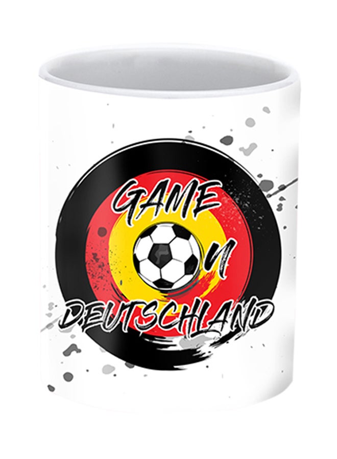 ستايلايزد كوب مصنوع من السيراميك مطبوع عليه (Deutschland (Germany أبيض/أسود/أحمر - Image 1